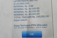 Bukti Pembelian Pembayaran Fasum Yang di Jual Belikan Pihak Pengelola