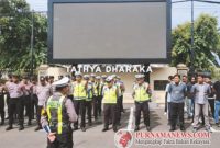 Pelaksanaan apel arahan pimpinan (APP) yang dipimpin Kastalantas Polres Kediri Kota AKP Tutud Yudho Prastyawan, S.H.