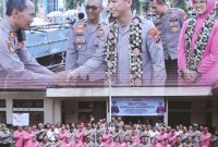 Kolase foto Kapolres Kediri Kota melakukan kunjungan kerja ke Polsek Mojoroto