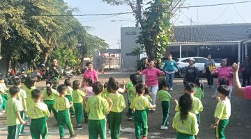 Senam Bersama, Tumbuhkan Semangat Dan Kedekatan Anak Panti Dengan TNI