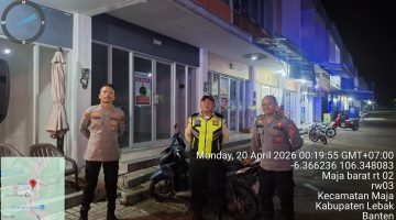 Anggota Polsek Maja Polres Lebak Laksanakan Patroli Malam Hari Antisipasi Gangguan Kamtibmas