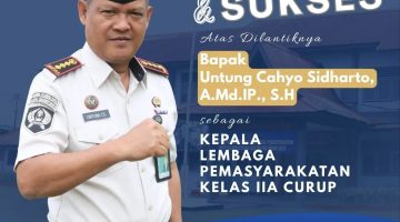 Bapak Untung Cahyo Sidharto Dilantik Jabat Kepala Lapas Kelas IIA Curup