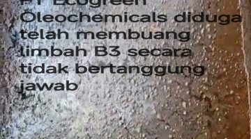 Cemari Lingkungan, Limbah PT Ecogreen Oleochemicals Diduga Jadi Biang Kerok